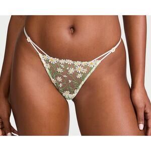 Victoria's Secret Dream Angels Daisy Chain Embroidery V-String Panty Size L